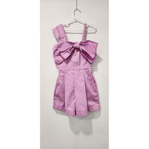 HABITUAL Kids Girl's Size 10 Off Shoulder Purple  Modern Romper Pockets Summer